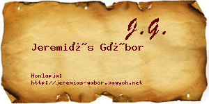 Jeremiás Gábor névjegykártya